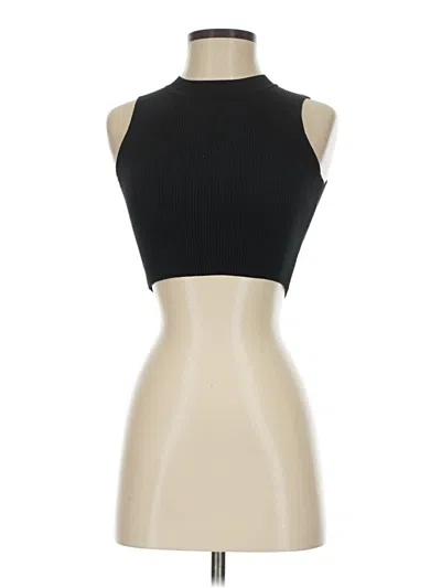 Pre-owned Happily Grey Tank Top Black Halter Neckline Tops