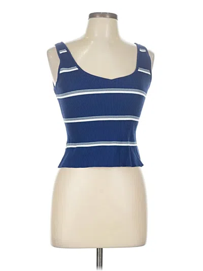 Pre-owned Happily Grey Tank Top Blue Strapless Neckline Tops