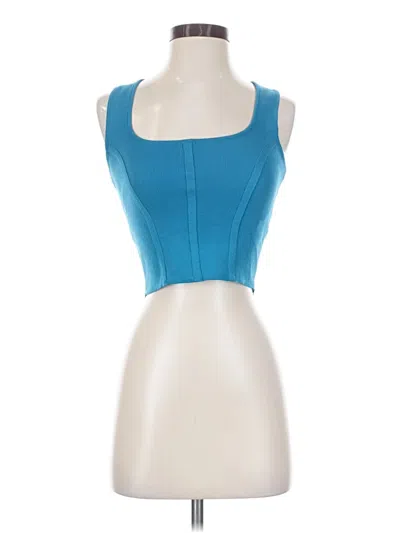 Pre-owned Happily Grey Tank Top Blue Strapless Neckline Tops
