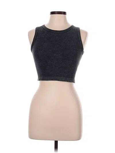 Pre-owned Happily Grey Tank Top Gray Halter Neckline Tops