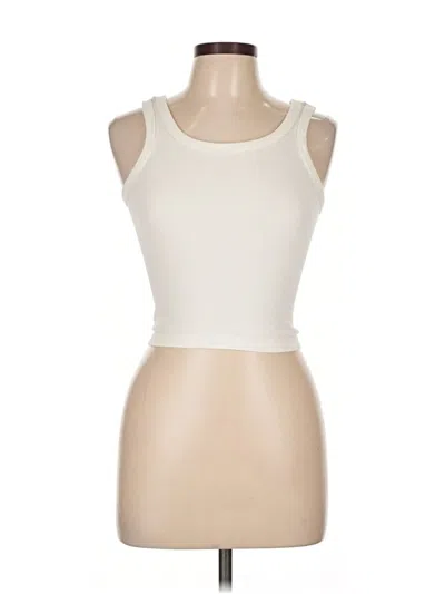 Pre-owned Happily Grey Tank Top Ivory Strapless Neckline Tops In White