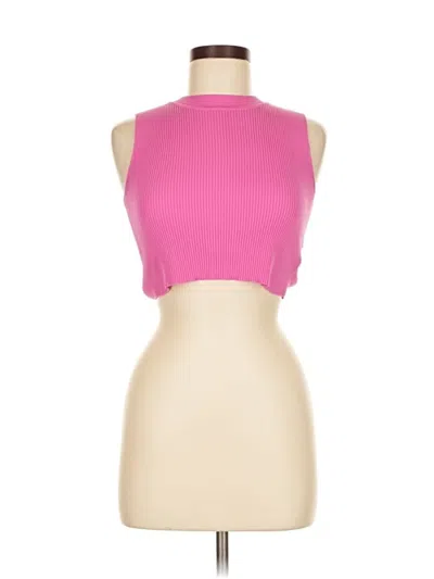 Pre-owned Happily Grey Tank Top Pink Halter Neckline Tops