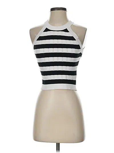 Pre-owned Happily Grey Tank Top Silver Halter Neckline Tops