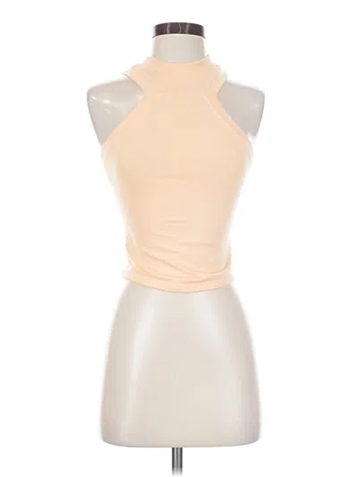 Pre-owned Happily Grey Tank Top Tan Halter Neckline Tops