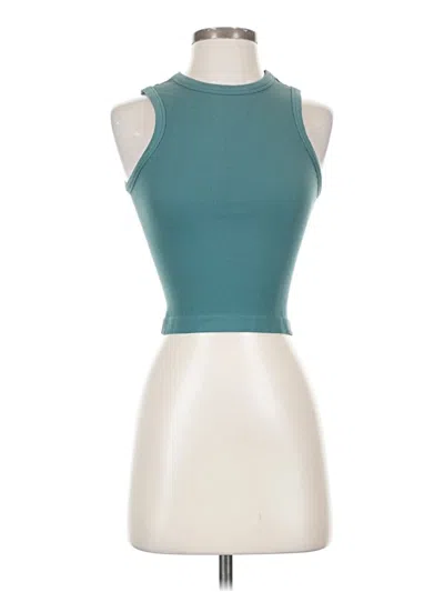 Pre-owned Happily Grey Tank Top Teal Halter Neckline Tops