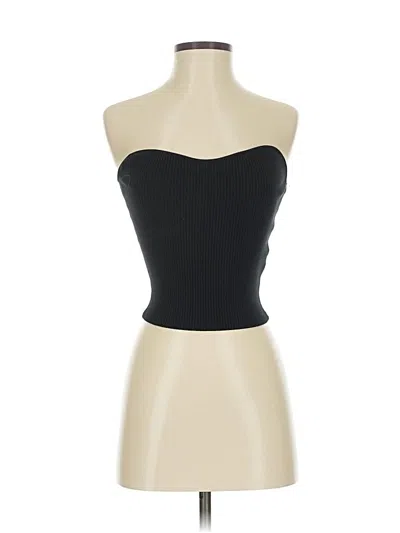 Pre-owned Happily Grey Tube Top Black Strapless Neckline Tops