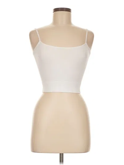 Pre-owned Happily Grey Tube Top Ivory Strapless Neckline Tops In White