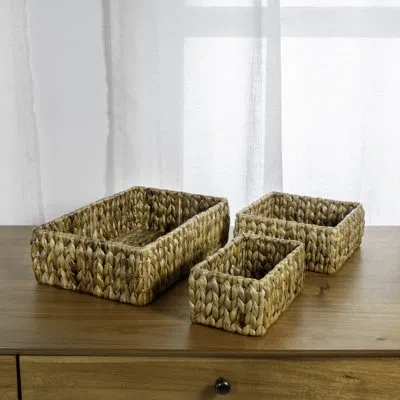 Happimess 3 Piece Wicker General Basket Set In Brown