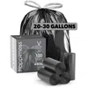 Happimess 30-gallon (114l) Drawstring Unscented Trash Can Liner, White (100-count, 4-rolls Of 25 Liners) In Black