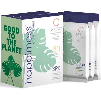 Happimess 32 In. W X 47 In. H 42-gallon (159l) 3 Mil Heavy Duty Contractor Trash Bags, (50-count, 5-rolls Of 1 In Green