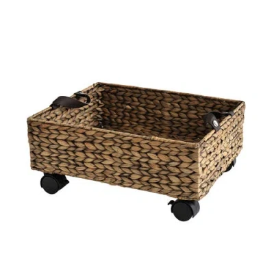 Happimess Adaline 18.11" Classic Farmhouse Handwoven Hyacinth Rectangular Underbed Storage Bin With