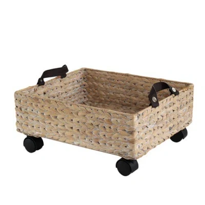 Happimess Adaline 18.11" Classic Farmhouse Handwoven Hyacinth Rectangular Underbed Storage Bin With