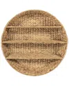Happimess Annulus 24.5in 3-shelf Circular Handwoven Hyacinth Wall Rack