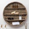 Happimess Annulus 3-shelf Circular Handwoven Hyacinth Wall Rack In Brown