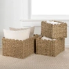 Happimess Arden Coastal Cottage Seagrass Scalloped Rectangular Organizing Storage Baskets (set Of 3) In Natural