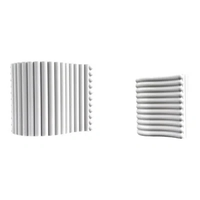 Happimess Arlo Modern Bohemian Indoor Tambour Curve Eco-friendly 3d Printed Planters With Drainage (set Of 2) In Multi