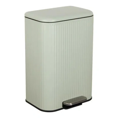 Happimess Astra Ribbed Rectangular Step Pedal Trash Can With Soft-close Lid In Green