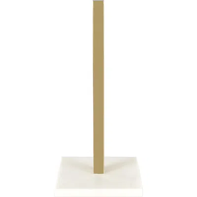 Happimess Avery Modern Classic Metal With Non Slip Weighted Marble Base Paper Towel Holder In Neutral