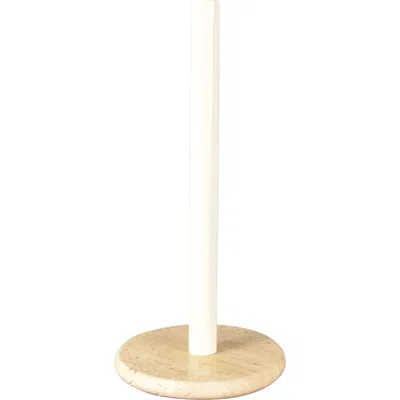 Happimess Avery Modern Classic Metal With Non Slip Weighted Marble Base Paper Towel Holder In Neutral