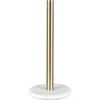 Happimess Avery Modern Classic Metal With Non Slip Weighted Marble Base Paper Towel Holder In Gold
