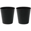 Happimess Axel Modern Minimalist Hammered Steel 2 Gal Waste Bin In Black