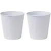 Happimess Axel Modern Minimalist Hammered Steel 2 Gal Waste Bin In White