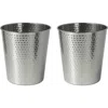 Happimess Axel Modern Minimalist Hammered Steel 2 Gal Waste Bin In Metallic