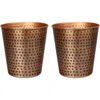 Happimess Axel Modern Minimalist Hammered Steel 2 Gal Waste Bin In Brown