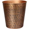 Happimess Axel Modern Minimalist Hammered Steel 2-gallon Wastebasket In Brown