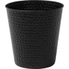 Happimess Axel Modern Minimalist Hammered Steel 2-gallon Wastebasket In Black