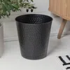 Happimess Axel Modern Minimalist Hammered Steel 2-gallon Wastebasket In Black