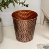 Happimess Axel Modern Minimalist Hammered Steel 2-gallon Wastebasket In Brown