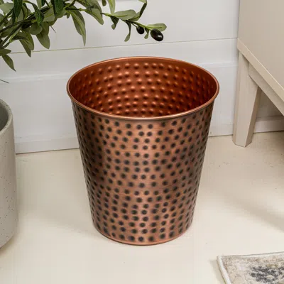 HAPPIMESS AXEL MODERN MINIMALIST HAMMERED STEEL WASTE BIN