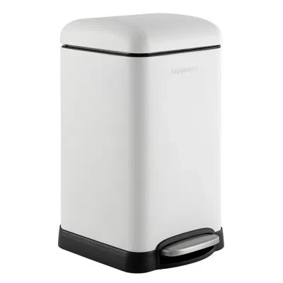 Happimess Betty Retro Steel Step On Trash Can In White