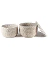 Happimess Bhola 18in Hourglass Handwoven Hyacinth Storage Accent Table With Lid