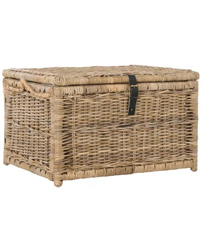 Happimess Caden 30in Wicker Storage Trunk In Brown