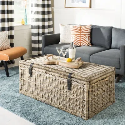 Happimess Caden 46" Wicker Storage Trunk In Natural