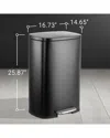 Happimess Connor Rectangular 13gal Trash Can With Soft-close Lid & Free Mini Trash Can In Black