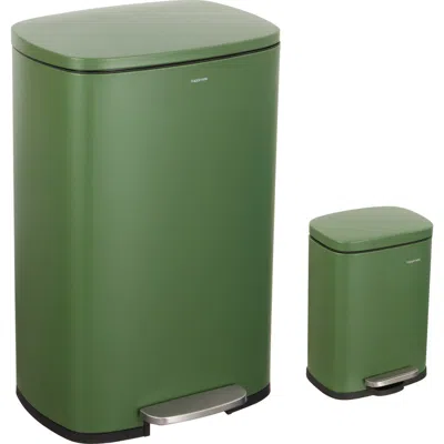 Happimess Connor Rectangular Trash Can With Soft-close Lid And Free Mini Trash Can In Green