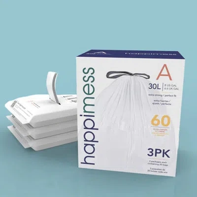 Happimess Drawstring Trash Bags 60 Count In Clear