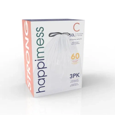 Happimess Drawstring Trash Can Liner In Bleached