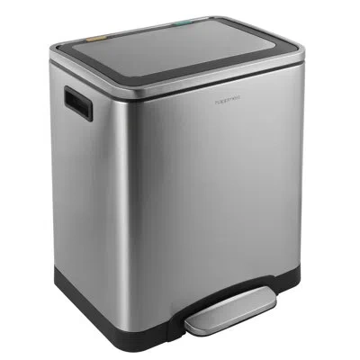 Happimess Elmo Steel 8 Gallon Step On Trash Can In Stainless Steel