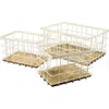 Happimess Evvie Vintage Farmhouse Handmade Wire Metal Nesting Storage Baskets With Wood Base In Neutral