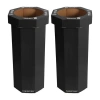 Happimess Fleur 25-gallon Classic Disposable Corrugated Cardboard Event Trash Can And Recycling Bin In Black