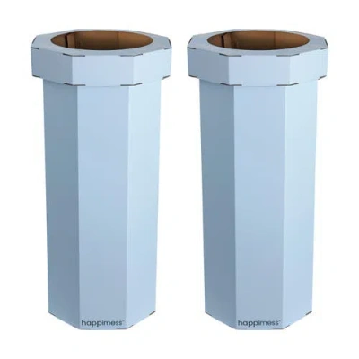 Happimess Fleur 25-gallon Classic Disposable Corrugated Cardboard Event Trash Can And Recycling Bin In Blue