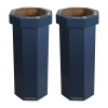 Happimess Fleur 25-gallon Classic Disposable Corrugated Cardboard Event Trash Can And Recycling Bin In Blue