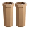Happimess Fleur 25-gallon Classic Disposable Corrugated Cardboard Event Trash Can And Recycling Bin In Brown