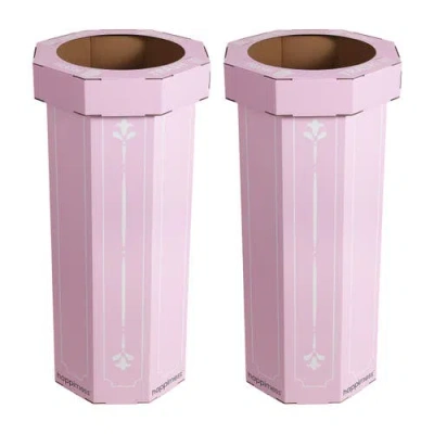 Happimess Fleur 25-gallon Classic Disposable Corrugated Cardboard Event Trash Can And Recycling Bin In Purple