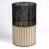 Happimess Harper Modern 2-tone Faux Wicker Cylinder Waste Basket In Brown