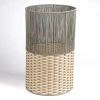 Happimess Harper Modern 2-tone Faux Wicker Cylinder Waste Basket In Brown